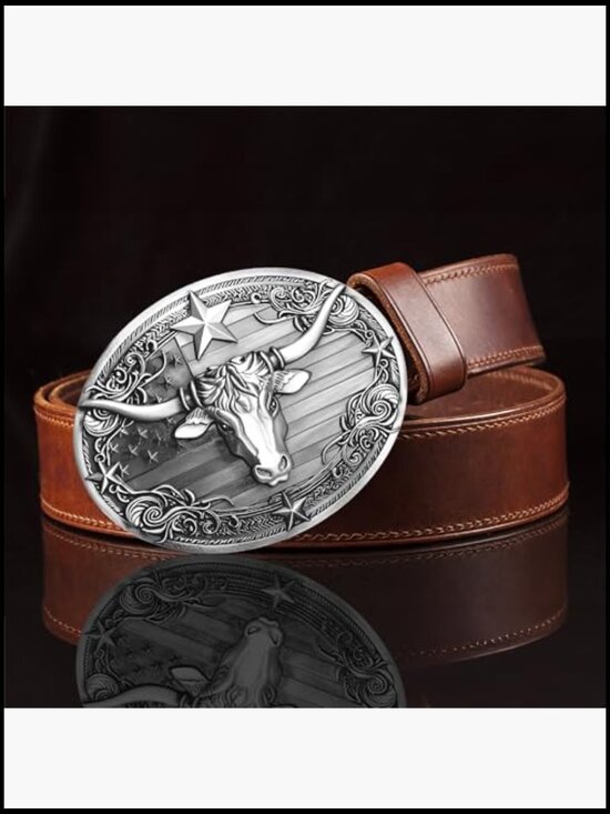 Western Belt Buckle with Beer Holder, Alloy Steel, Polished Finish main image 5